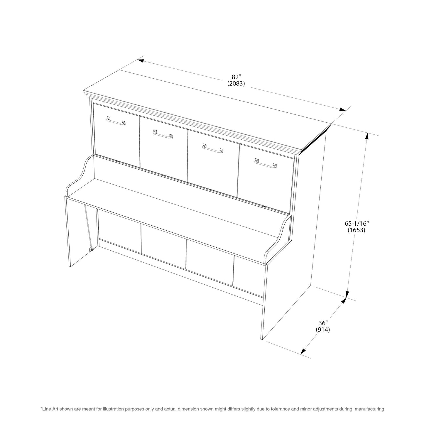 Adonis Full Murphy Bed with Desk