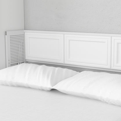 Adonis Queen Murphy Bed White with Double Side Towers