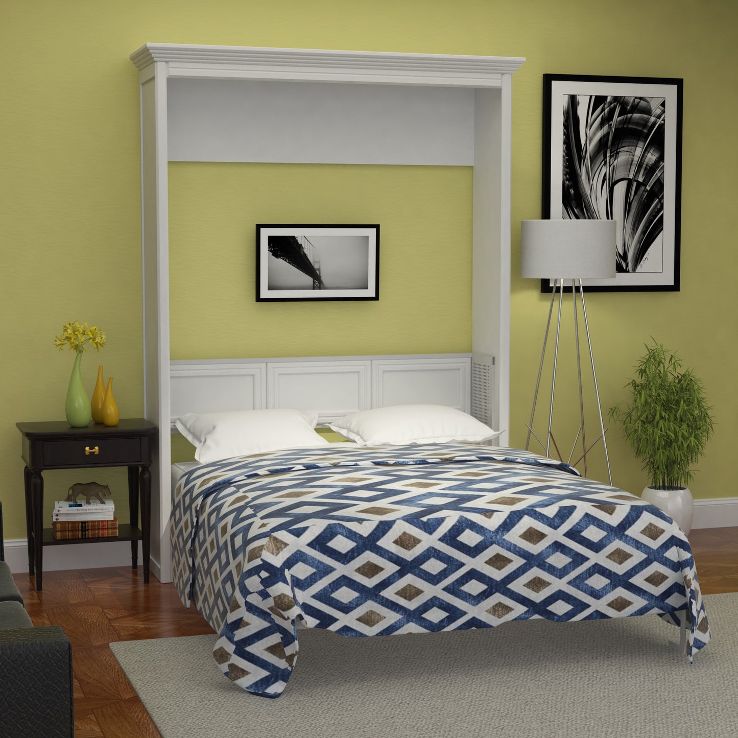Adonis Queen Murphy Bed White