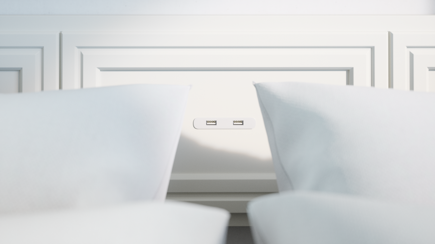 Aegis Queen Murphy Bed with Desk and Integrated Storage - USB Powered