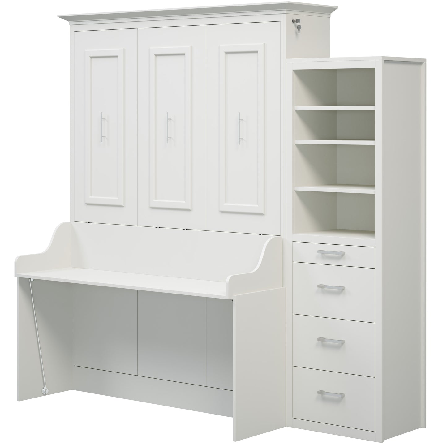 Alegra Full Murphy Bed with Desk and Single Side Tower