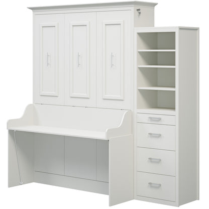 Alegra Full Murphy Bed with Desk and Single Side Tower