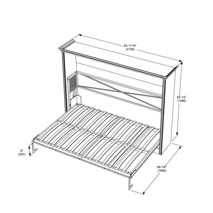 Alegra Full Murphy Bed with Desk and Single Side Tower