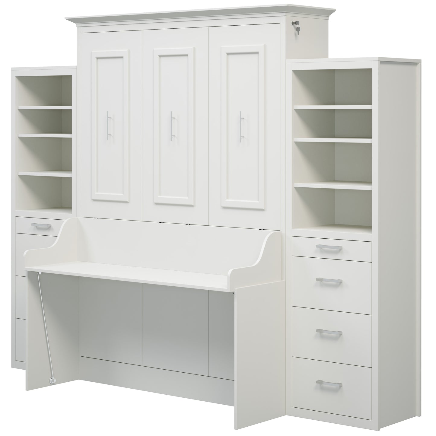 Alegra Queen Murphy Bed with Desk and Double Side Towers