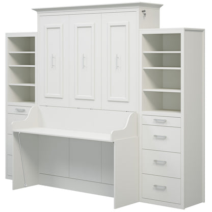 Alegra Queen Murphy Bed with Desk and Double Side Towers