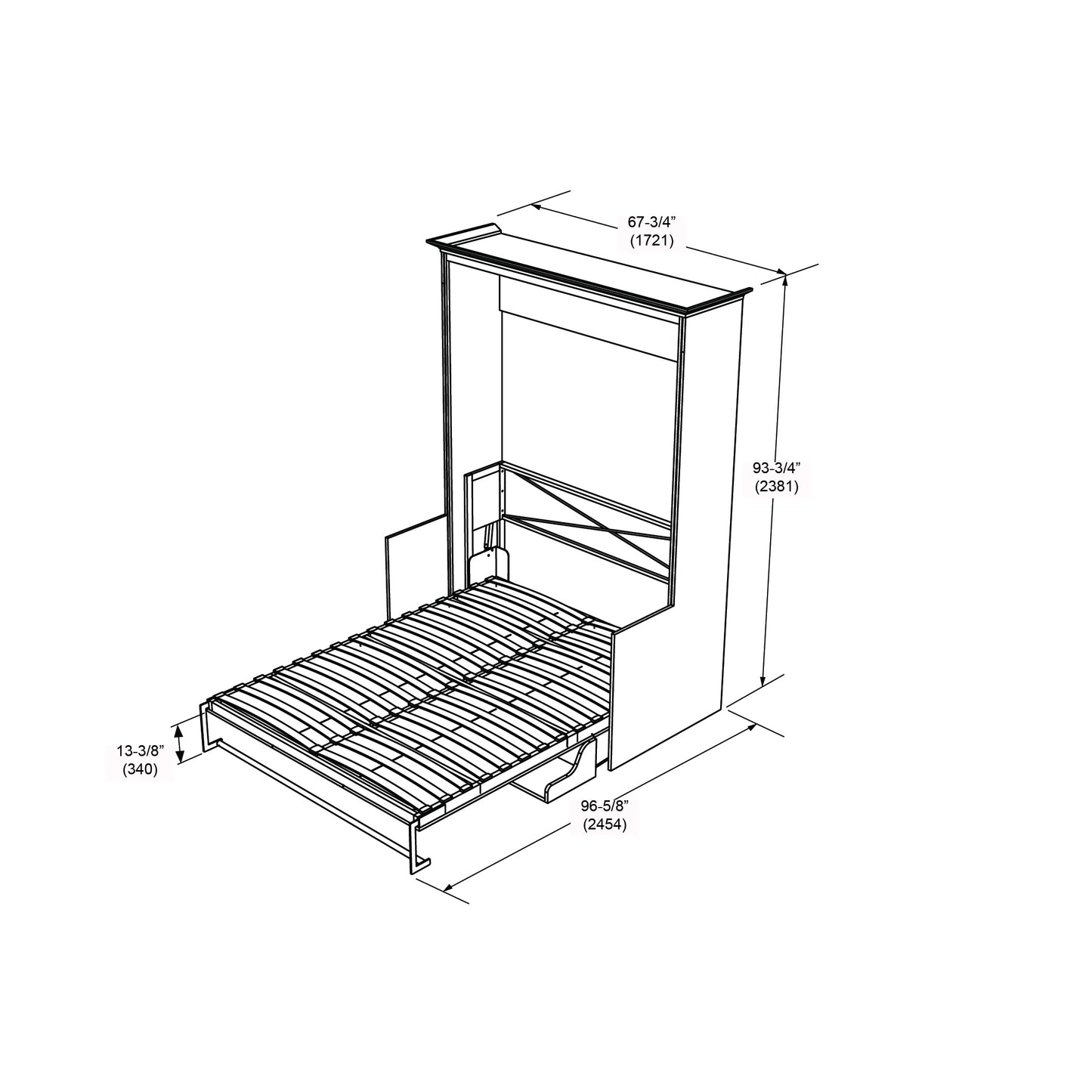 Alegra Queen Murphy Bed with Desk and Single Side Tower