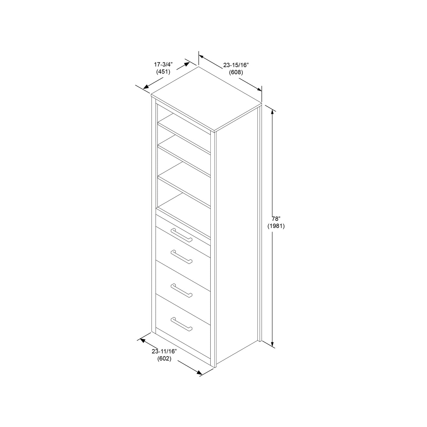 Alegra Queen Murphy Bed with Desk and Single Side Tower