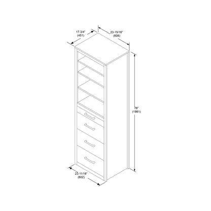 Alegra Queen Murphy Bed with Desk and Single Side Tower
