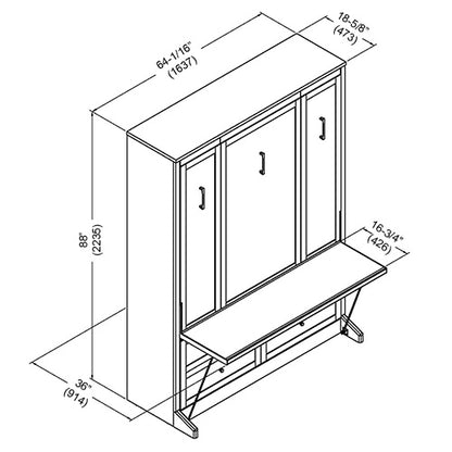 Azores Queen Murphy Bed with Desk