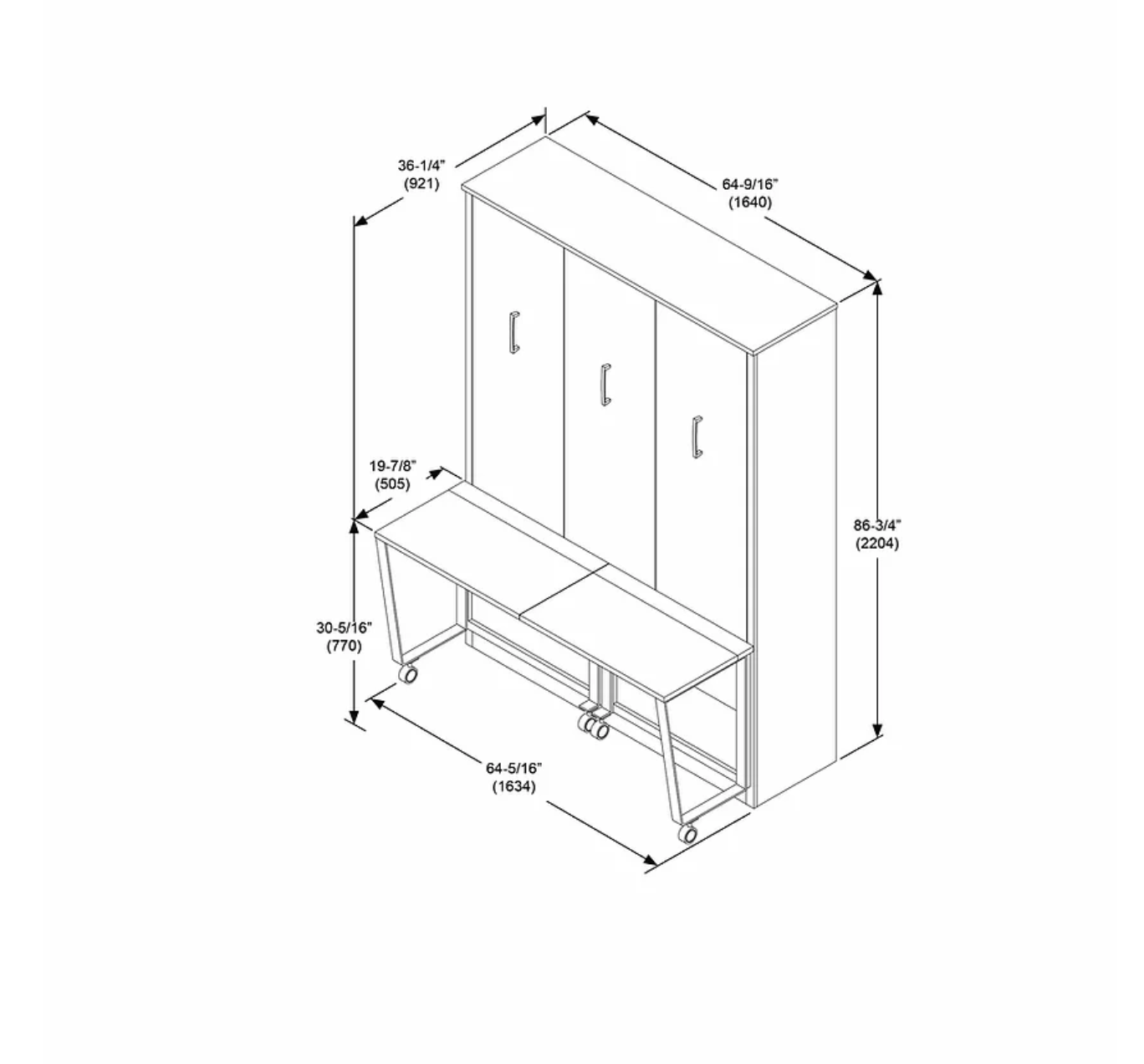 Alexa Queen Murphy Bed with Desk