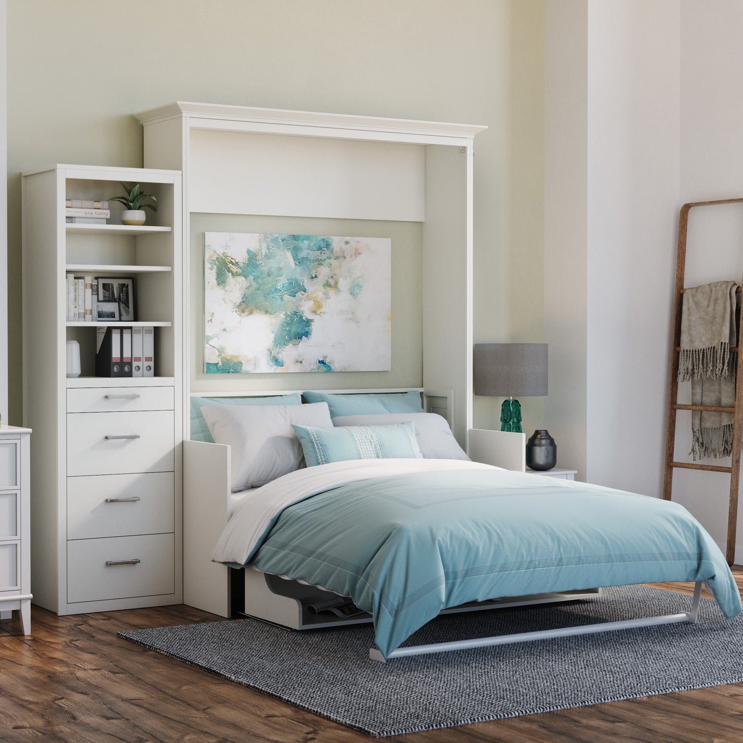 Alegra Queen Murphy Bed with Desk and Single Side Tower